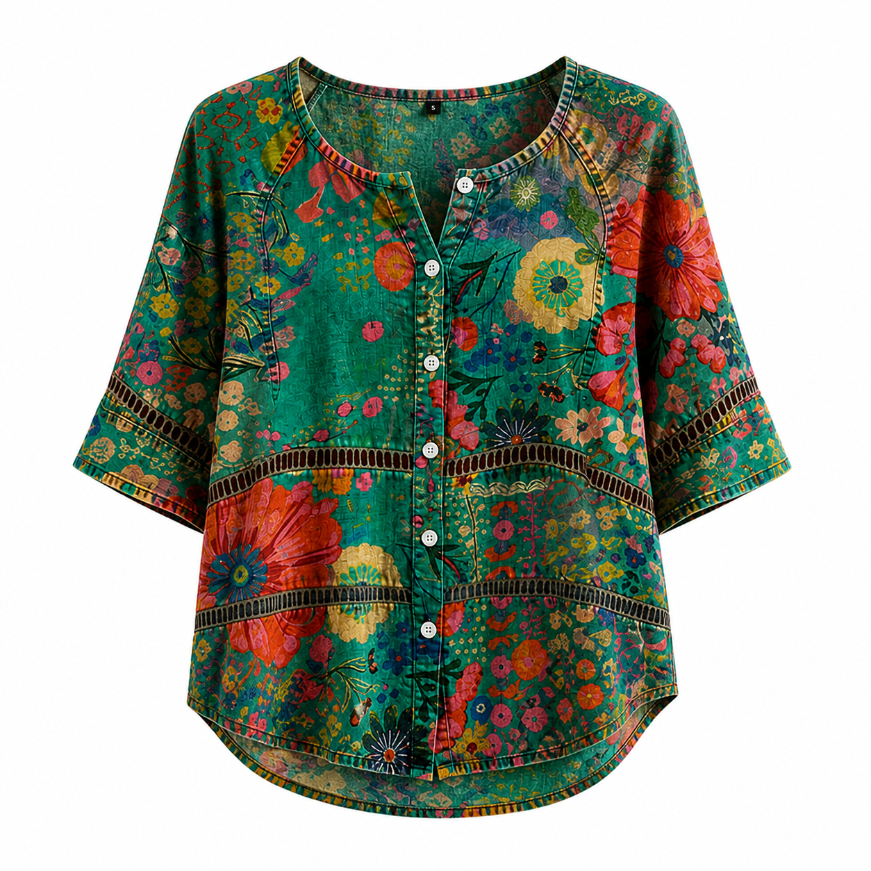 Blusa vintage con estampado floral