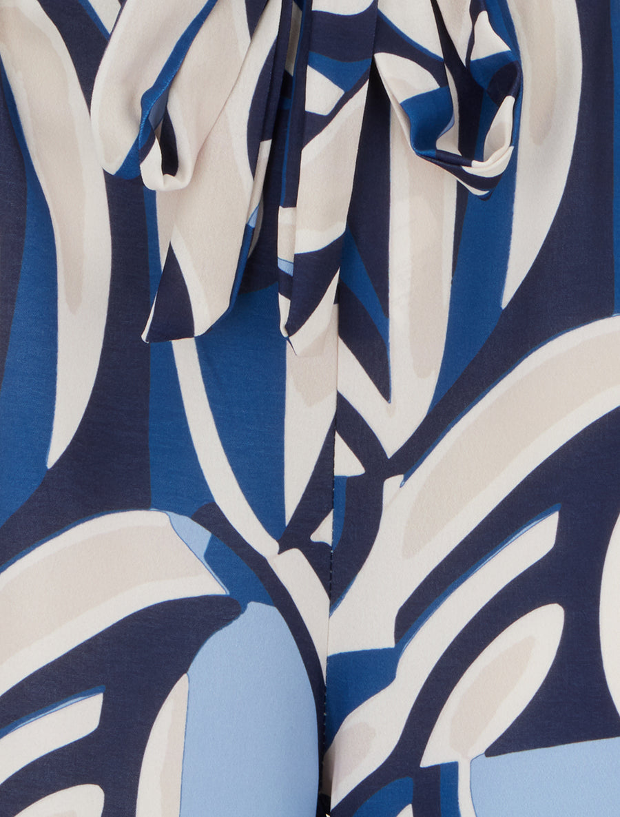 Pantalón ancho estampado gráfico - Azul